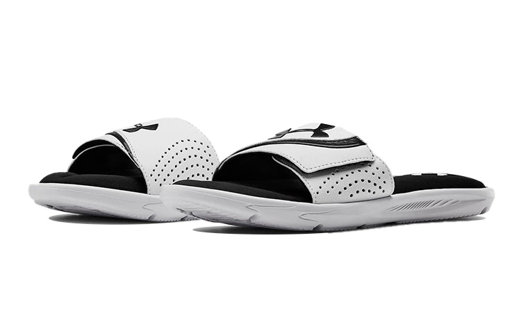 (GS) Under Armour Ignite 6 Slide 'White Black' 3022728-102