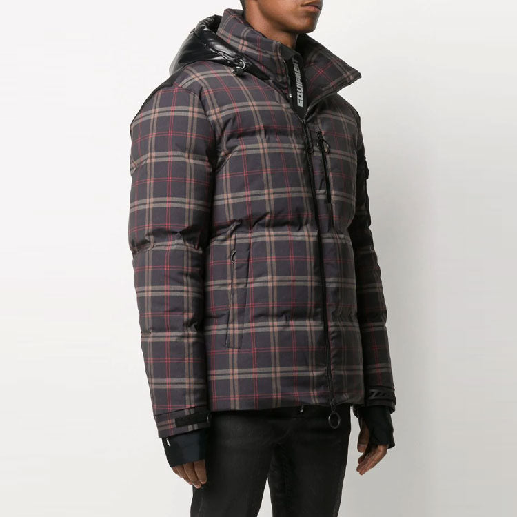 Off-White Plaid Jacket Slim Fit Version Navy Blue OMKI019F20FAB0024610
