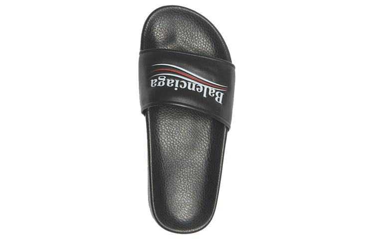 (WMNS) Balenciaga Pool Sandal Political Sandals Black 517236WAM001091