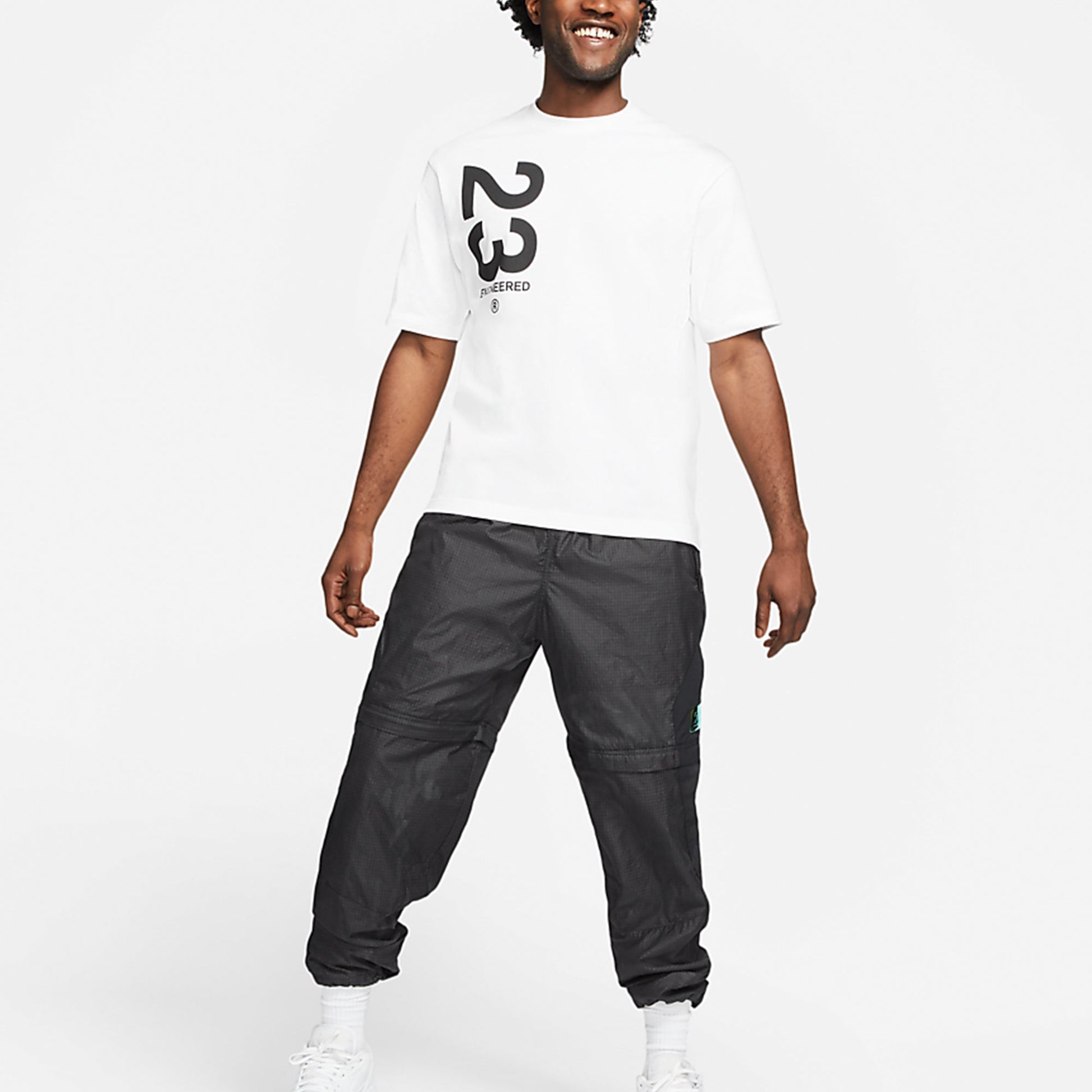 Air Jordan 23 Engineered Alphabet Printing Casual Sports Round Neck Short Sleeve White CZ4909-100