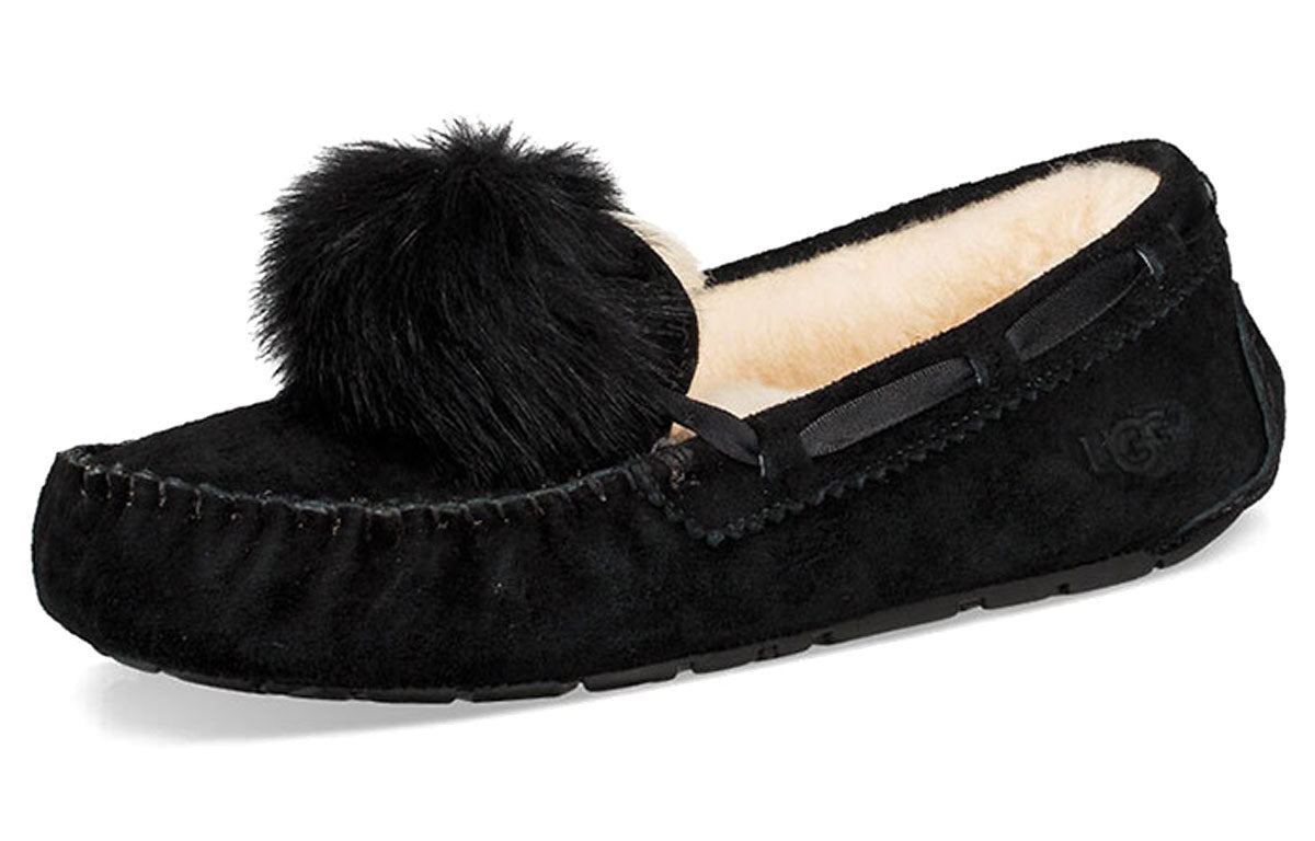 (WMNS) UGG Ansley Bow Glimmer Fleece Lined Shoe Black 1019015-BLK