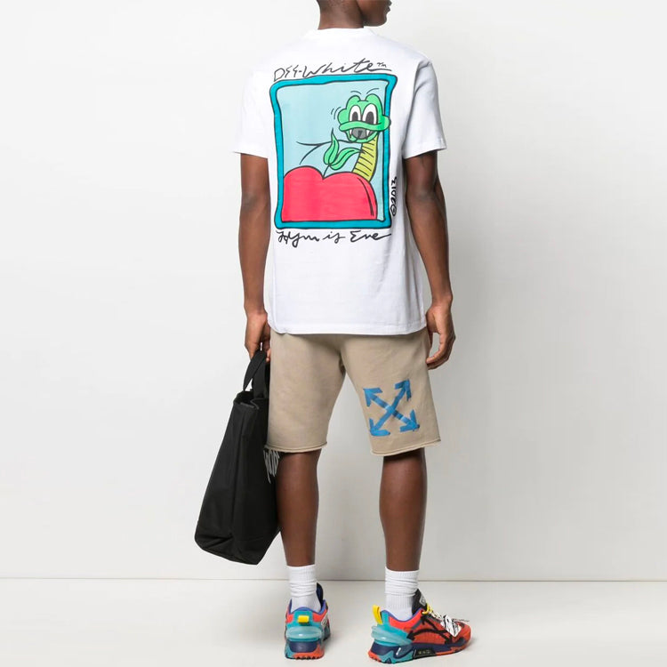Off-White SS21 Chest Logo Printing Round Neck Short Sleeve Ordinary Version White OMAA027S21JER0220125
