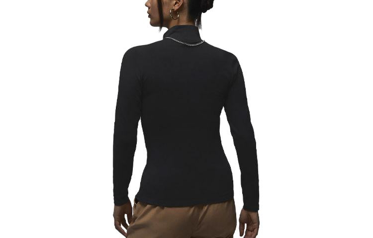 (WMNS) Air Jordan Long-Sleeve Mock Neck Top 'Black' FQ8059-010