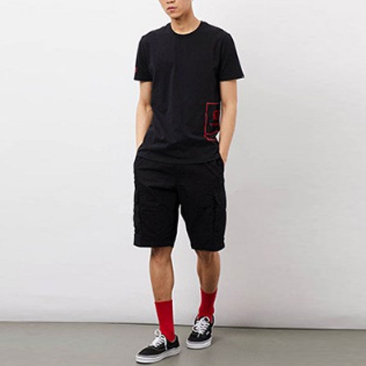 Vans Large Logo Printing Casual Short Sleeve Couple Style Black VN0A3ZN4BLK