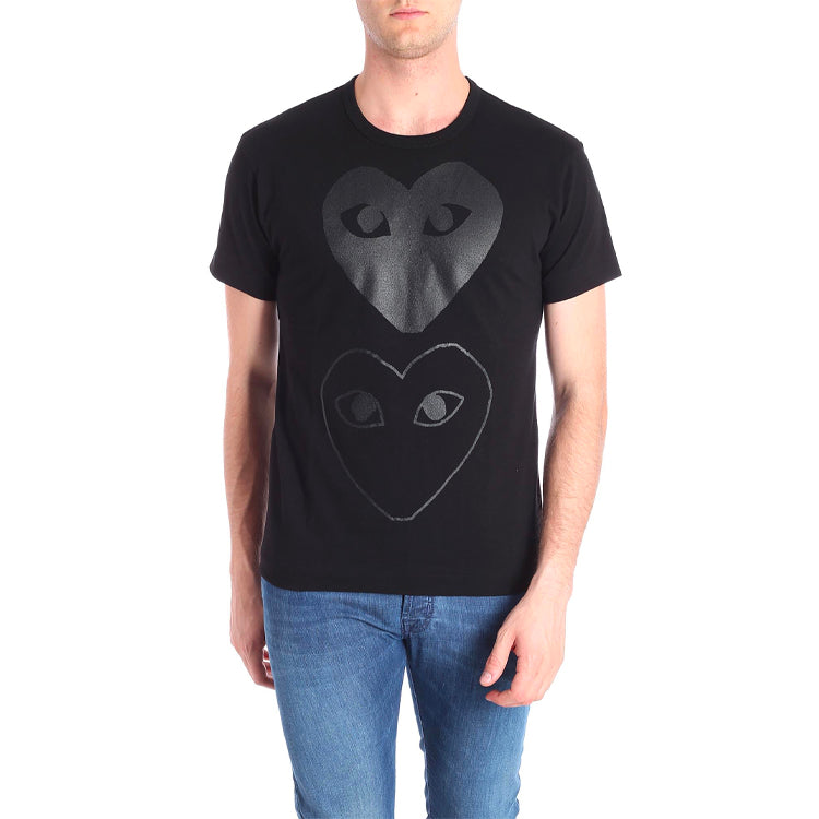 COMME des GARCONS PLAY Double Hearts T-Shirt 'Black/Black' AZ-T194-051-1