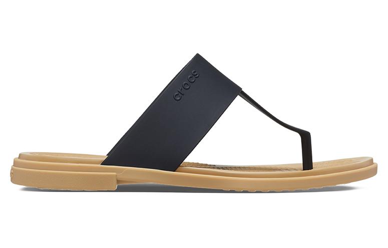 (WMNS) Crocs Tulum Flip 'Black' 206752-00W