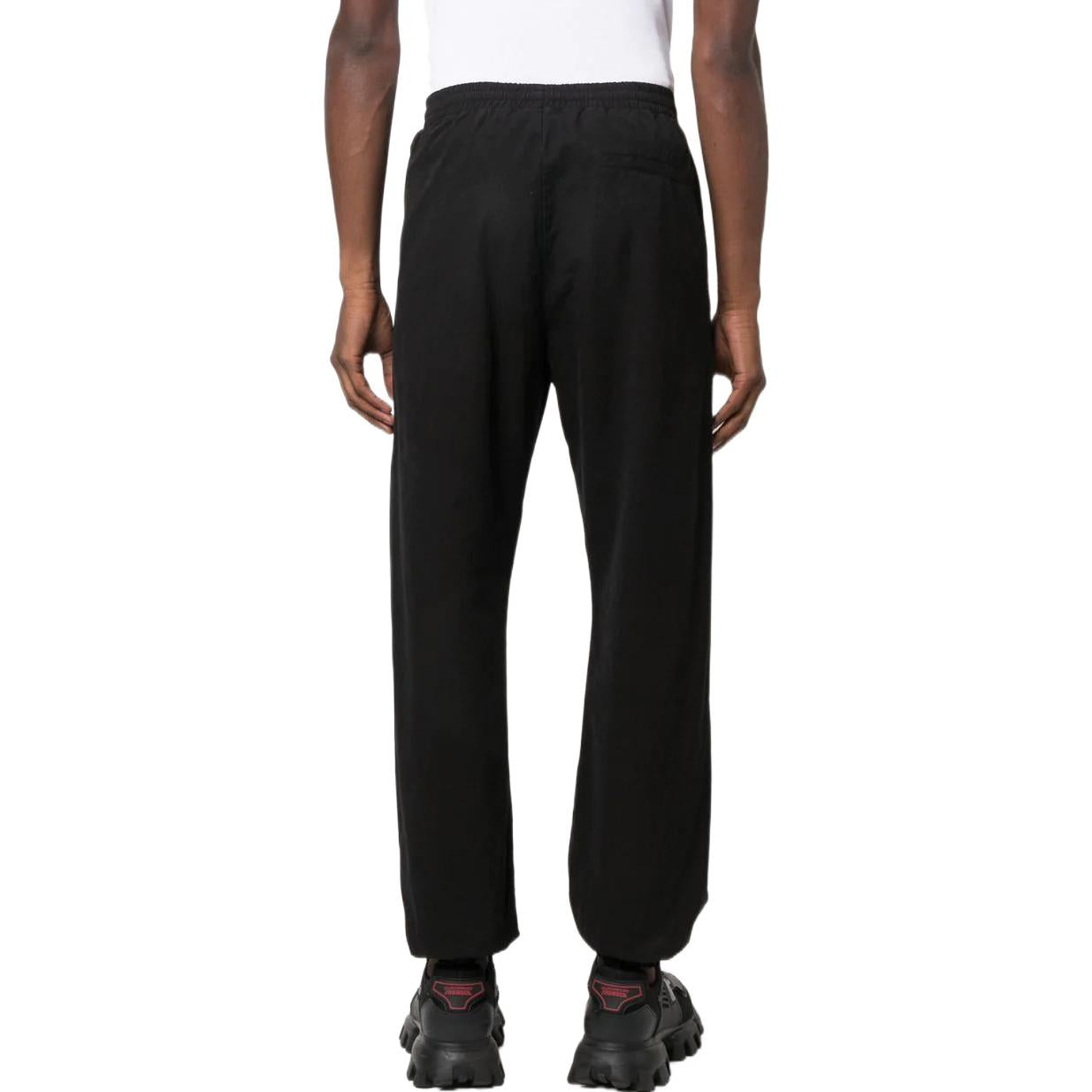 Men's Off-White Solid Color Plain Weave Knit Bundle Feet Sports Pants/Trousers/Joggers Black OMCA226F22FAB0011010