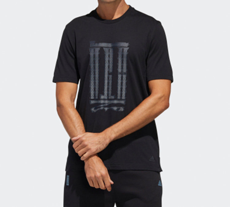 adidas Series Athleisure Casual Sports Short Sleeve Black GL8191