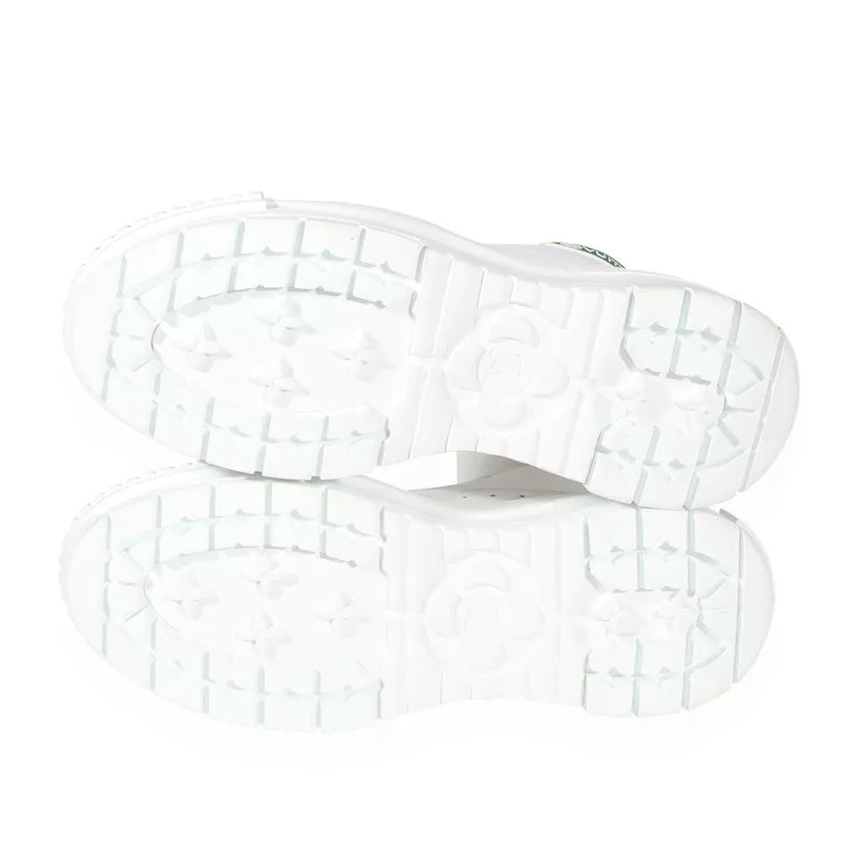 (WMNS) LOUIS VUITTON Square Suede Ankle Boots 'White Green' 1A940T