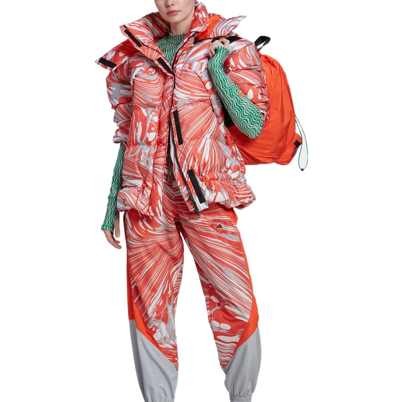 (WMNS) adidas By Stella McCartney Zip-Up Padded Jacket Asia Sizing 'Orange White' HI6087