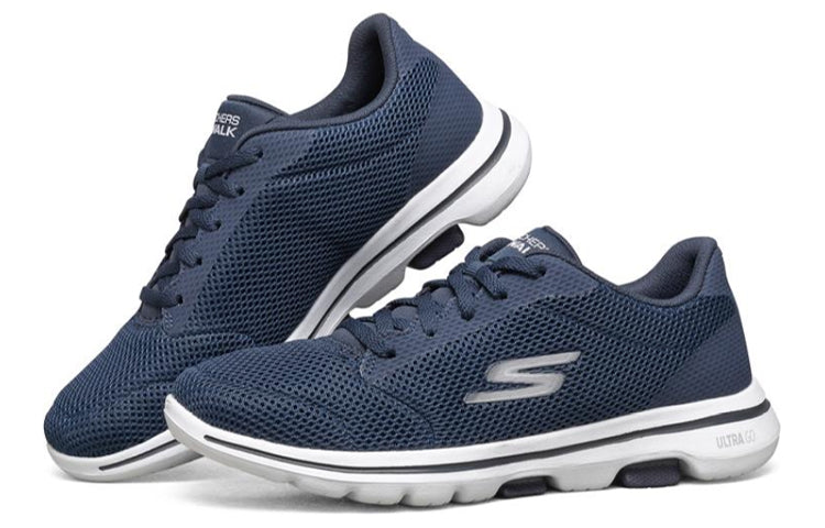 (WMNS) Skechers Go Walk 5 Running Shoes Blue/White 15902-NVW
