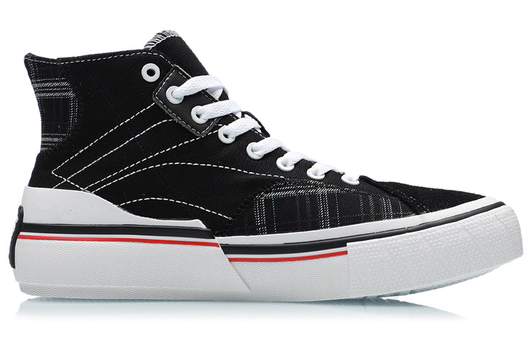 (WMNS) Li-Ning Canvas Hi Shoes 'Black White Red' AECR008-4
