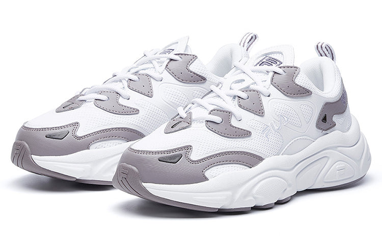 (WMNS) FILA White Line Low-Top Running Shoes White/Purple F52W031109FWP