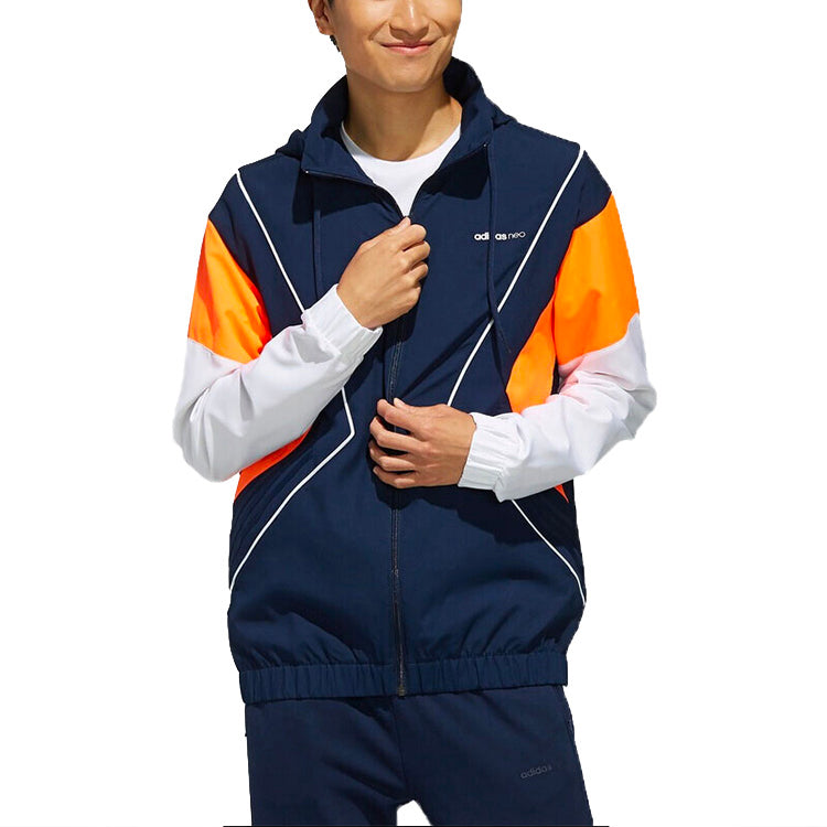 adidas neo M CS CLBLCKD WB Casual Sports Hooded Jacket Navy Blue FK3493
