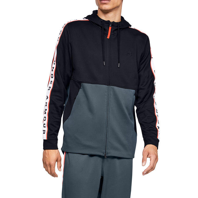 Men's Under Armour Alphabet Printing Hooded Jacket Black Gray 1345543-002