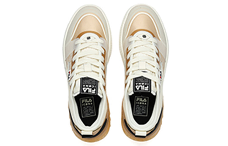 FILA Mixa Retro Casual Skateboarding Shoes Cream Yellow F12M223101FBV