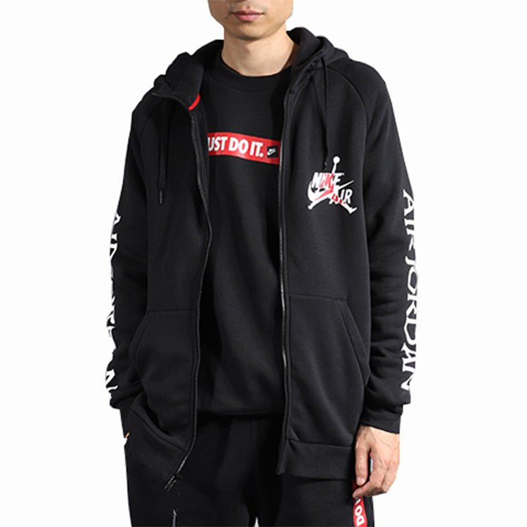 Air Jordan Air hooded Basketball Sports Fleece Lined Jacket Black CK2224-010