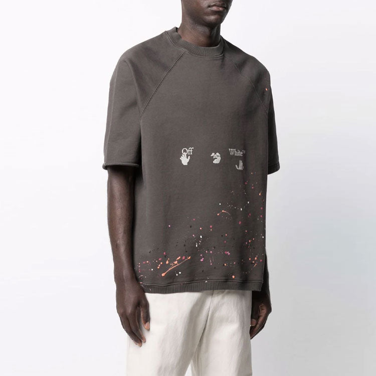 Men's Off-White SS21 Short Sleeve Ordinary Version Gray T-Shirt OMBA050S21FLE0020601