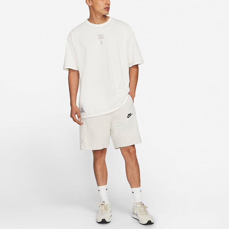 Nike Sportswear Printing Loose Sports Short Sleeve Creamy White DD1412-901