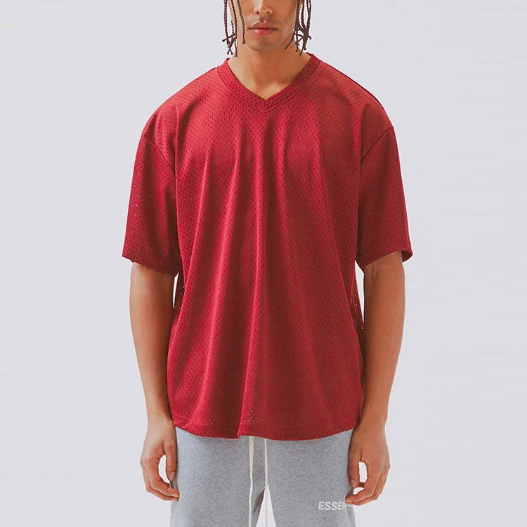 Fear of God Essentials Mesh Tee Red Breathable Short Sleeve Unisex FOGCLWY-RE-01