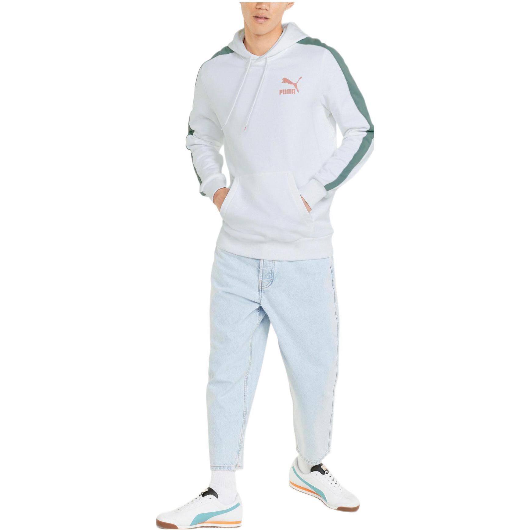 PUMA Cotton Crew Neck Hoodie 'White Blue Pink' 531354-A-52