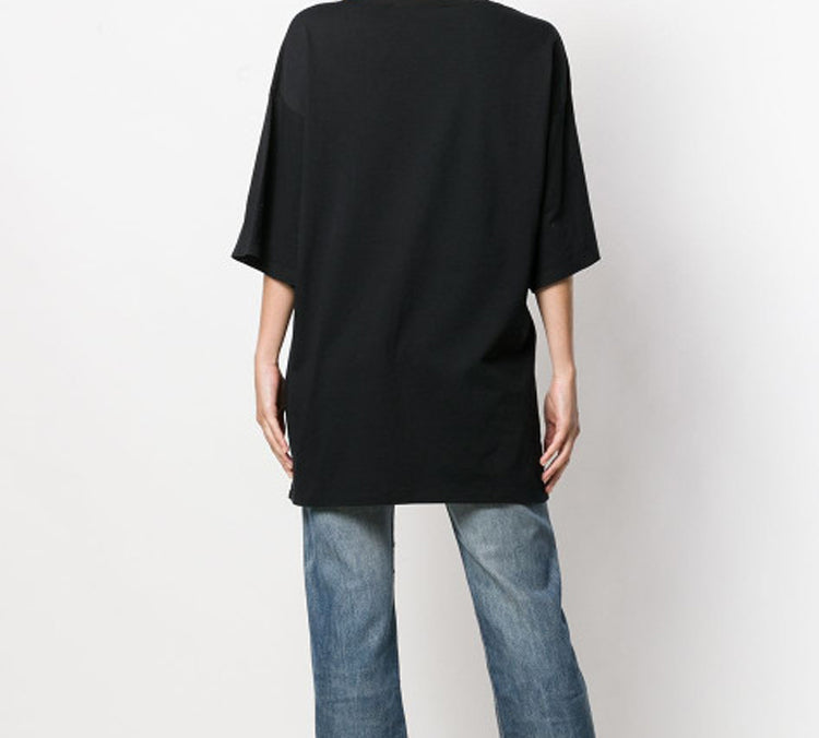 (WMNS) Gucci Large Retro Logo Short Sleeve Black T-Shirt 539080-XJA9C-1082