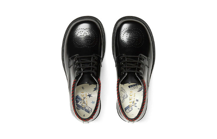 (GS) Gucci Perforated-Logo Lace-Up Shoes 'Black' 603718-D73O0-1060