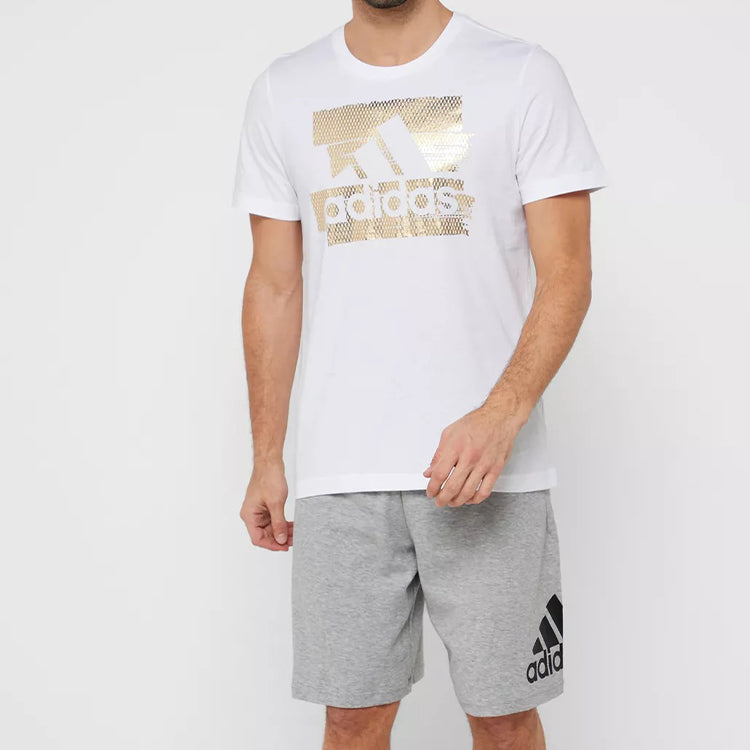adidas Logo Sports Round Neck Short Sleeve White DV3081