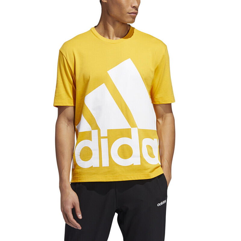 adidas Sports Round Neck Casual Alphabet Short Sleeve Yellow GK3327