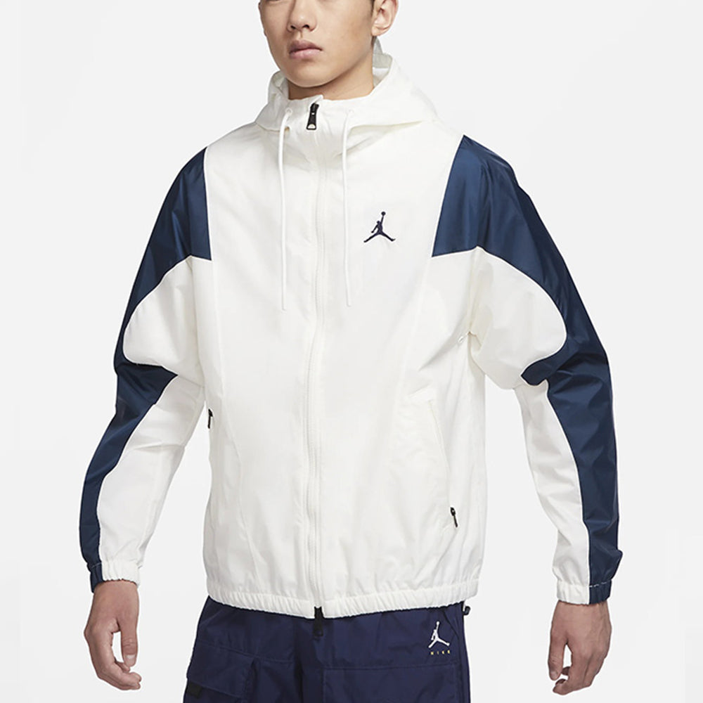 Men's Air Jordan Contrasting Colors Casual Sports Hooded Jacket Autumn White DA9833-133