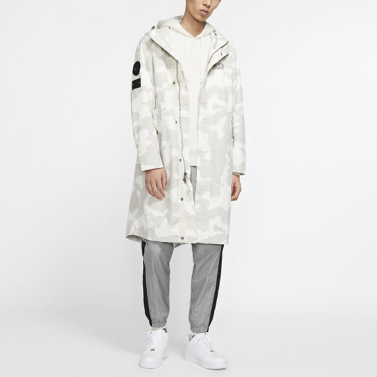 Nike Sportswear Sports Windproof Camouflage Printing mid-length hooded Windbreaker Jacket White CK2537-072