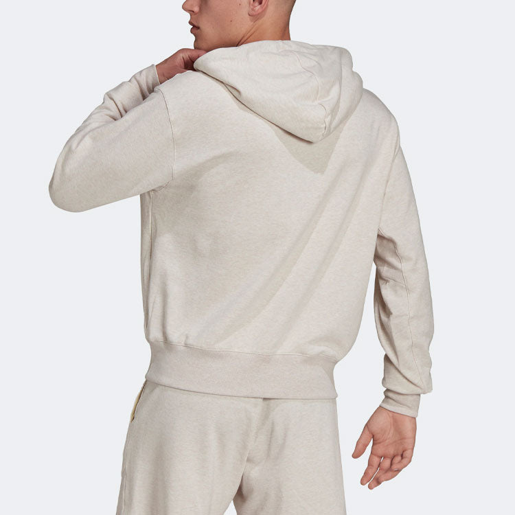 Men's adidas Botandye Logo Micro Mark Solid Color Hooded Casual Pullover Gray H65782