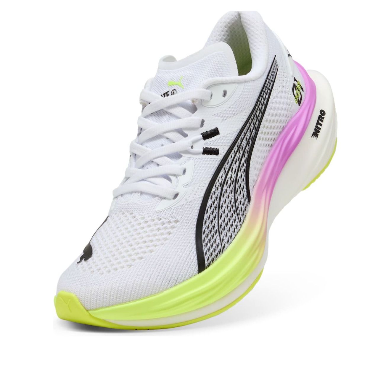 (WMNS) PUMA Deviate Nitro 3 Ekiden Glow 'White Pure Magenta Yellow' 311895-01