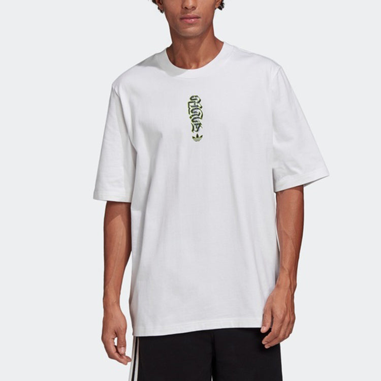 adidas originals Graphic Tee 3 Graffiti Printing Round Neck White GK5901
