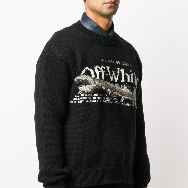 Off-White FW20 Pascal Tool Sweater Men Black OMHE054F20KNI0031001