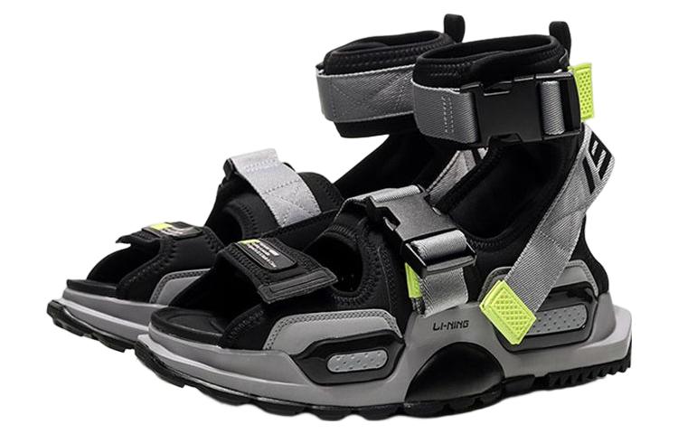 Li-Ning PLATFORM Paris Fashion Week Catwalk Series Gray Green Sandals 'Gray Green' AGBN077-5
