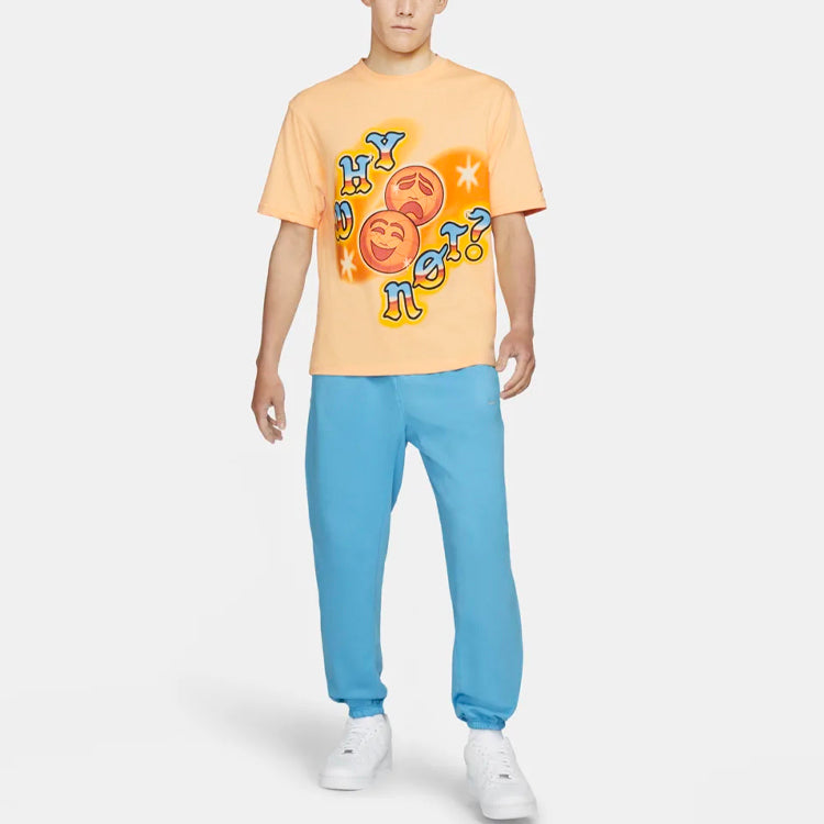 Air Jordan 'why Not' Round Neck Cotton Printing Short Sleeve Orange DO2506-734