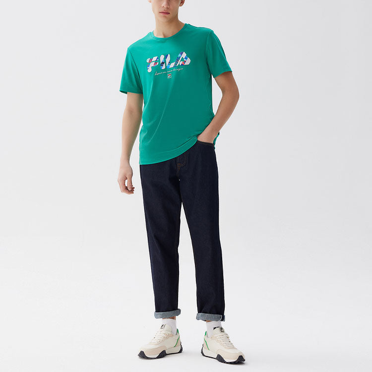 FILA Logo Letter Printing Sports Male Green F11M128105F-GN