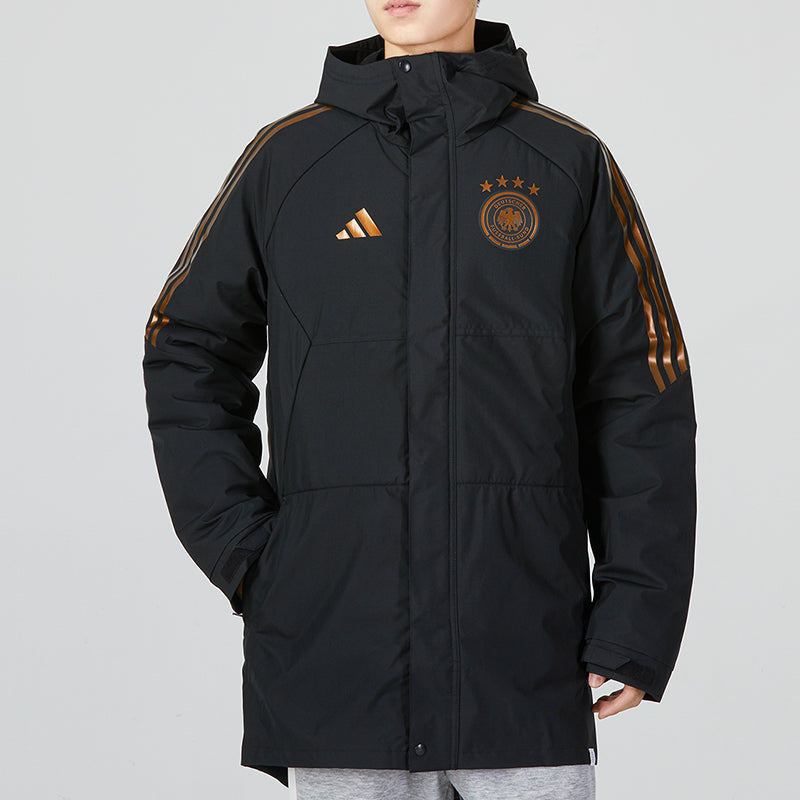 adidas Park Germany Condivo 22 Stadium Jacket Asia Sizing 'Black Gold' HC1293
