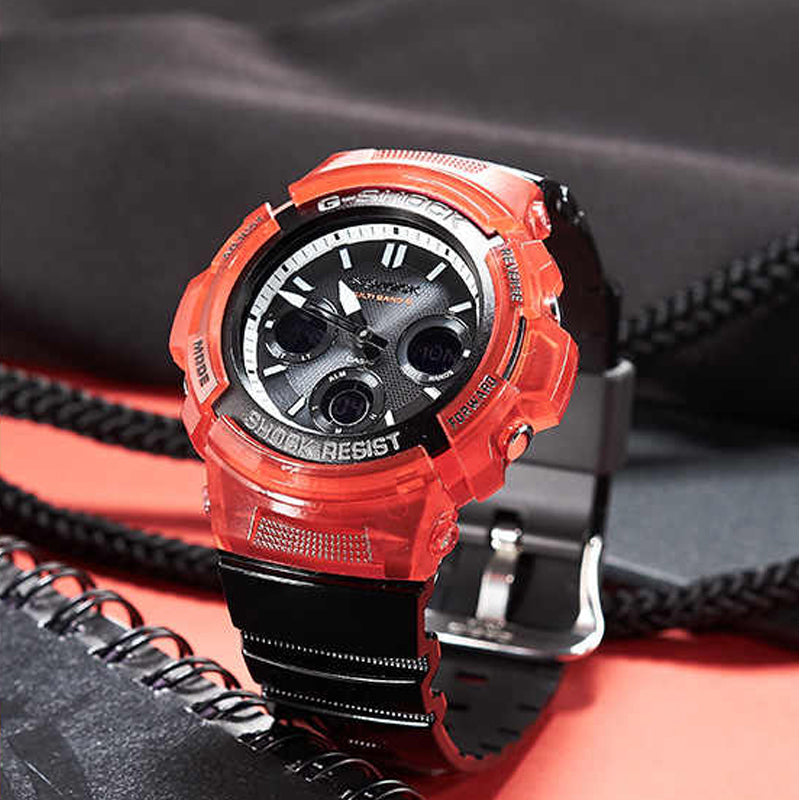 CASIO G-Shock Analog-Digital 'Red' AWG-M100SRB-4APR