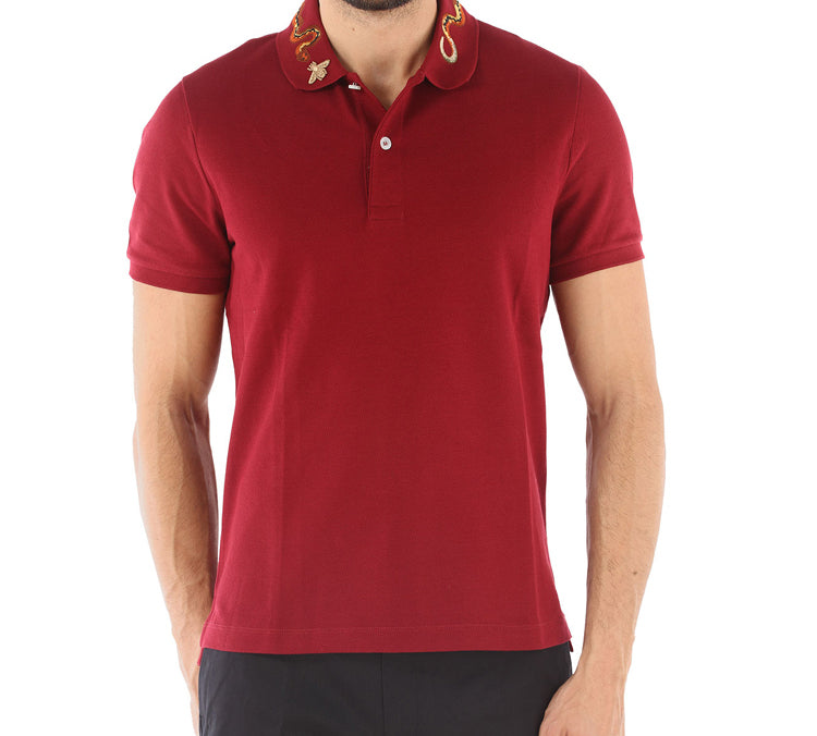 Gucci Coral Snake Embroidered Polo Shirt For Men Red 408323-X7332-6240
