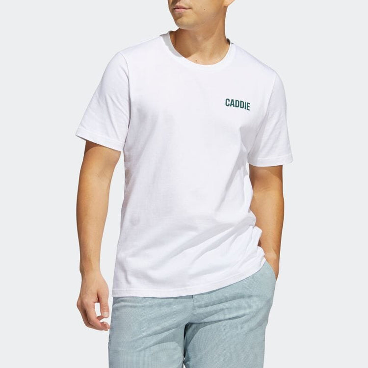 Men's adidas Alphabet Printing Round Neck Pullover Short Sleeve Japanese Version White T-Shirt HA8765
