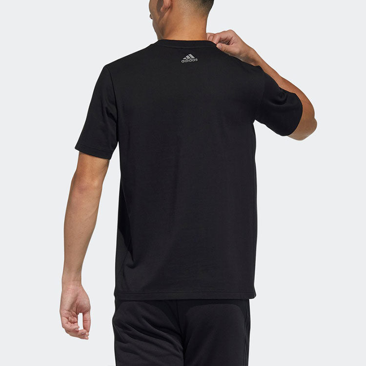 adidas Th Tee Techgfx Logo Printing Sports Training Short Sleeve Black GP0983