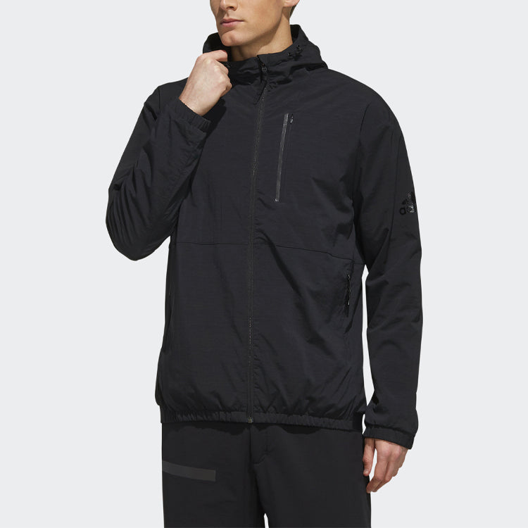 adidas O1 Wb Adapt Solid Color Outdoor Reflective Sports Hooded Jacket Black EH3748