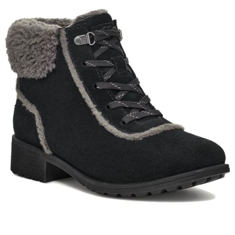 (WMNS) UGG Bodie Fur Lace Boot 'Black' 1153472-BLK