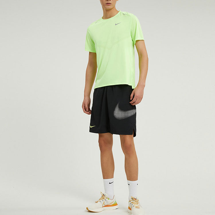 Nike Solid Color Reflective Logo Printing Round Neck Pullover Short Sleeve Green CZ9185-358