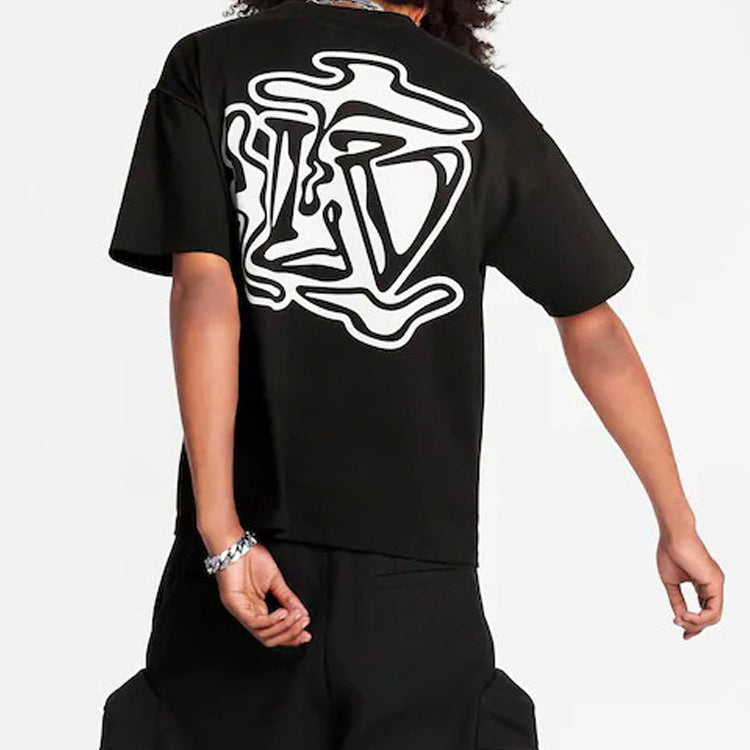LOUIS VUITTON LV LOUIS VUITTON LV Non-Shoes Smoke Print Crew Neck For Men Black 1A5PH
