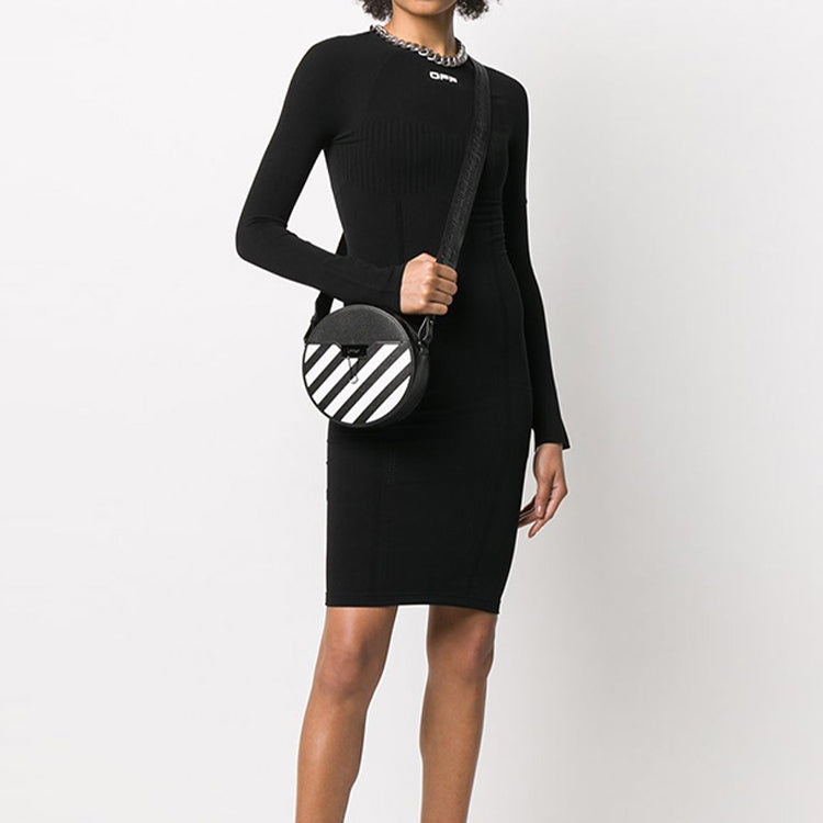 (WMNS) Off-White Diag Round shoulder bag Black OWNA110S20LEA0011001