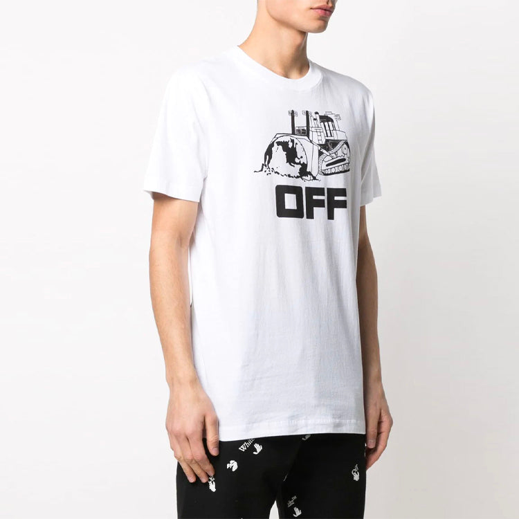 Off-White SS21 Alphabet Logo Printing Short Sleeve White OMAA027R21JER0130110