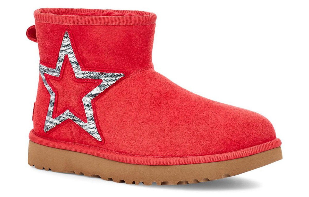 (WMNS) UGG Classic Mini Star Snow Boots Red 1108909-RBRD